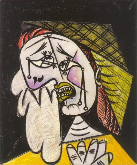 La femme qui pleure au foulard 4 1937 Cubism Oil Paintings